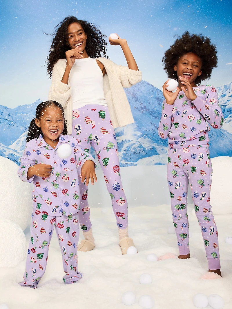Mid-Rise Printed Flannel Pajama Pants for Women