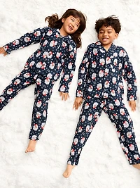 Printed Gender-Neutral Button-Front Pajama Set for Kids