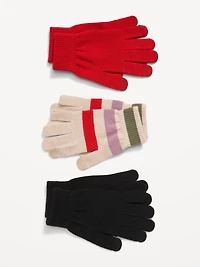 Knit Gloves 3-Pack for Women