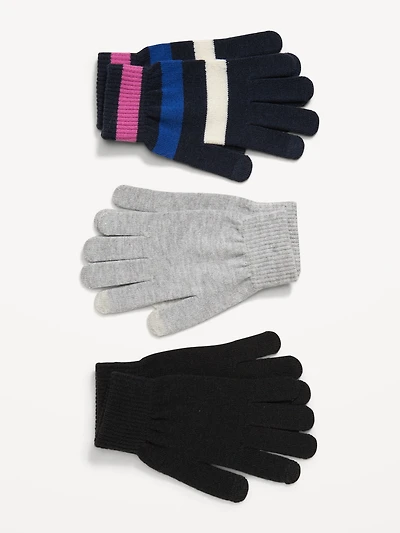 Knit Gloves 3-Pack for Women