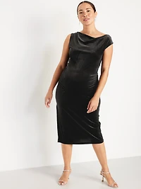 Maternity Velvet Asymmetrical Shoulder Top