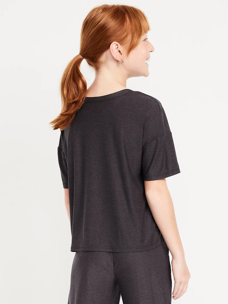 CloudMotion Cropped Graphic Performance T-Shirt for Girls