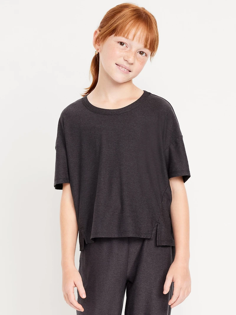 CloudMotion Cropped Graphic Performance T-Shirt for Girls