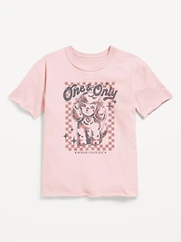 Oversized Short-Sleeve Graphic Raw-Edge T-Shirt for Girls