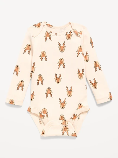 Printed Long-Sleeve Bodysuit for Baby
