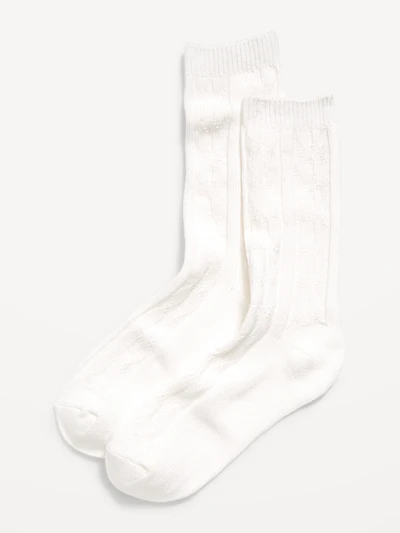 Cable Knit Crew Socks for Women