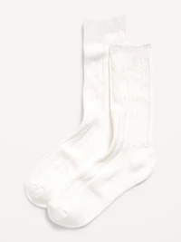 Cable Knit Crew Socks for Women