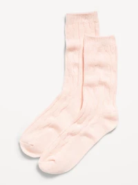 Cable Knit Crew Socks for Women