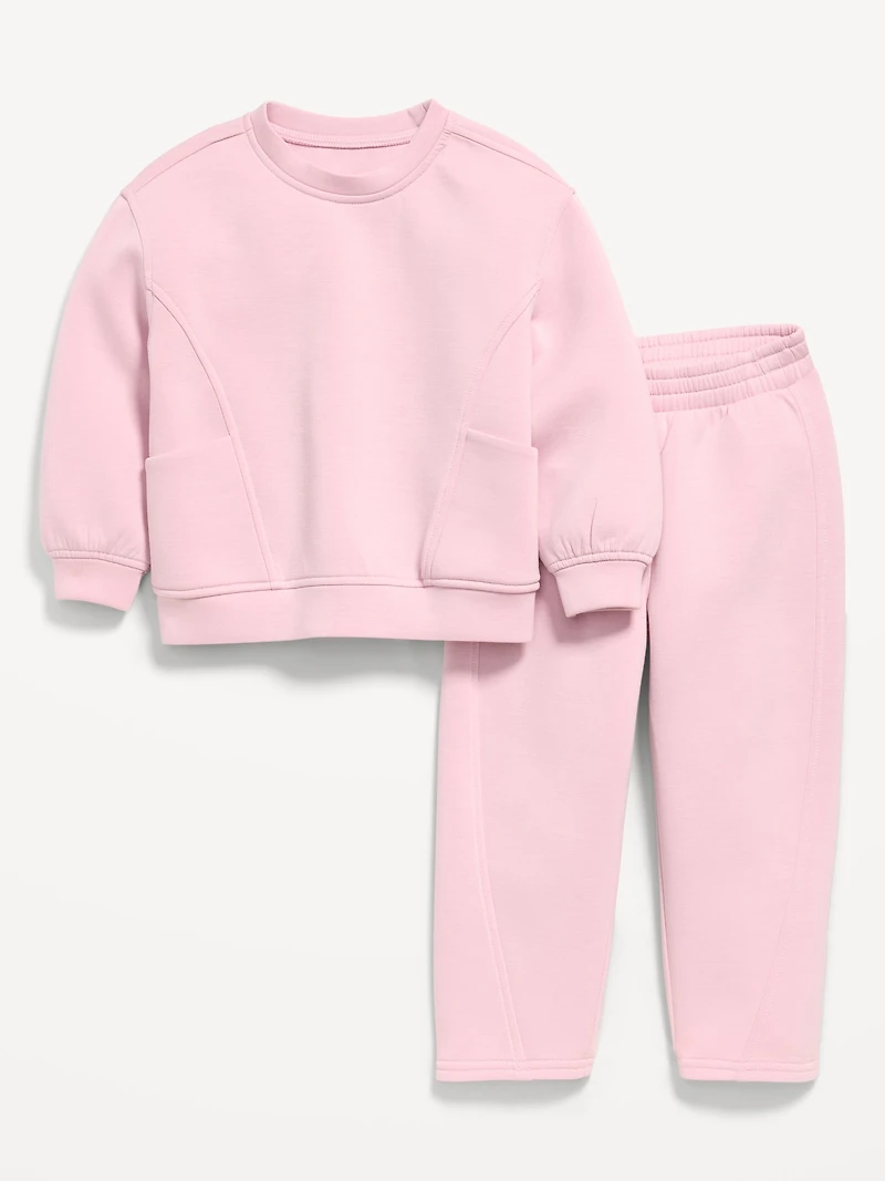 Bounce Fleece Crew-Neck and Sweatpants Set for Toddler Girls