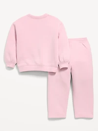Bounce Fleece Crew-Neck and Sweatpants Set for Toddler Girls