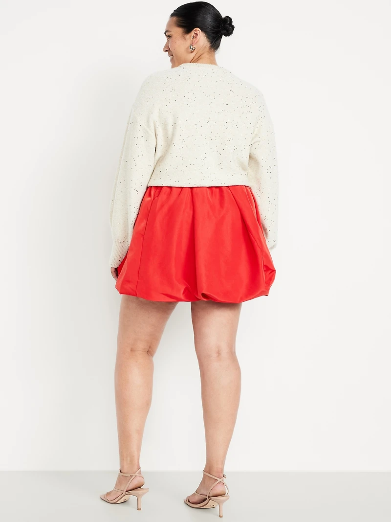 Taffeta Bubble Mini Skirt