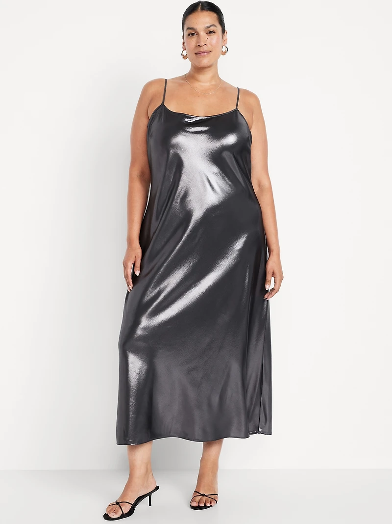 Shine Satin Maxi Dress