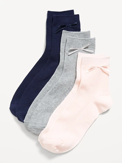 Bow Crew Sock 3-Pack for Women