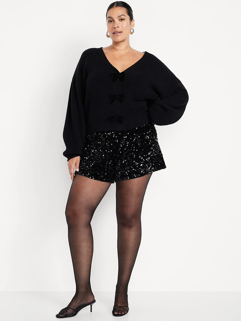 High-Waisted Sequin Shorts -- 3-inch inseam
