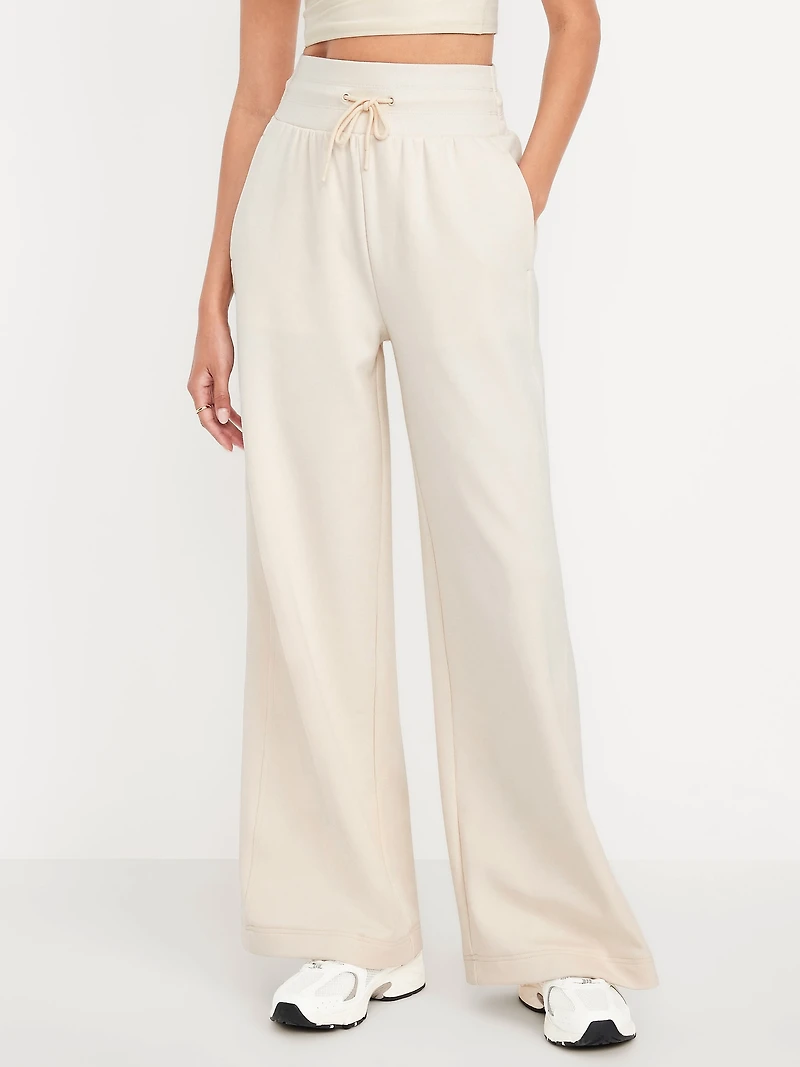 Extra High-Waisted Dynamic Fleece Wide-Leg Sweatpants