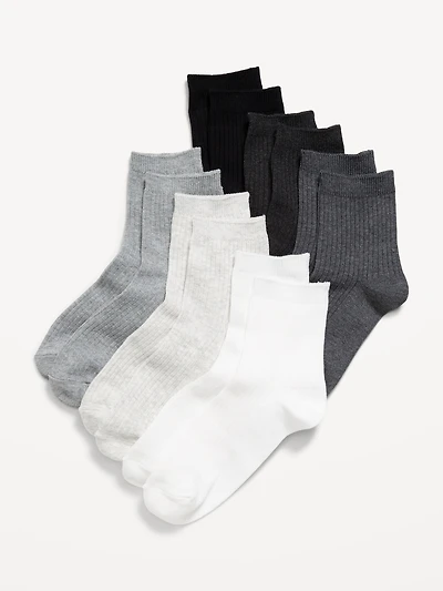 Novelty Quarter Crew Socks 6-Pack for Women