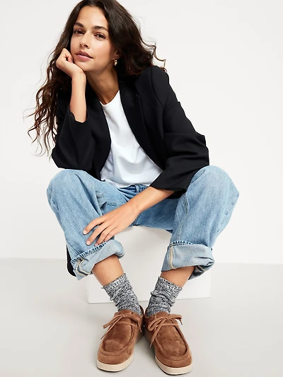 Faux-Suede Derby Boots for Women