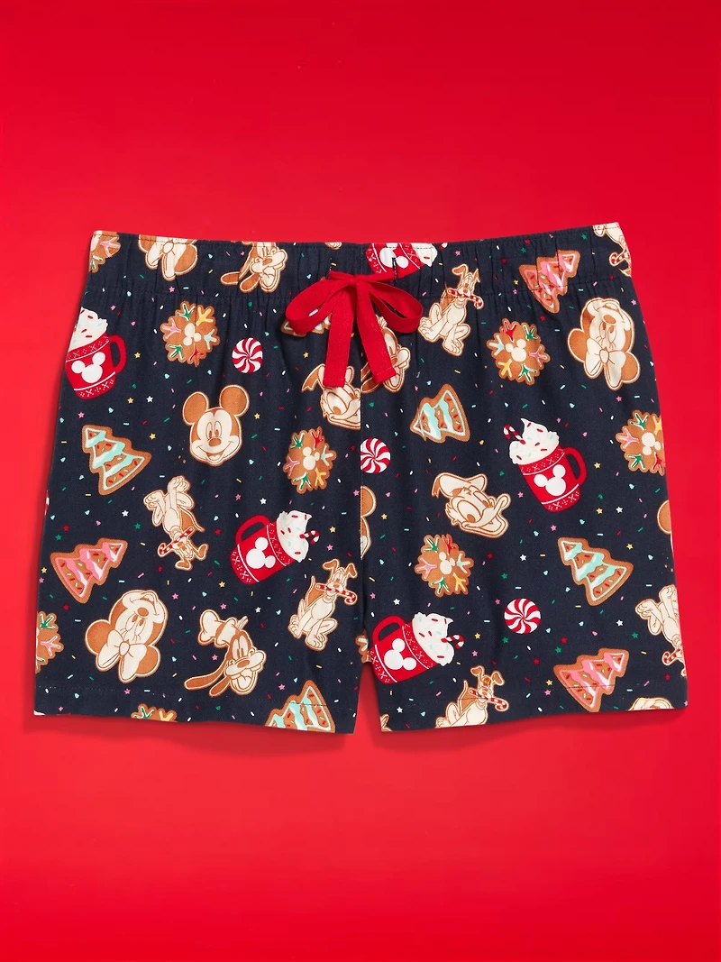 Old Navy x Disney Mickey Mouse & Friends Printed Flannel Boxer Shorts for Women