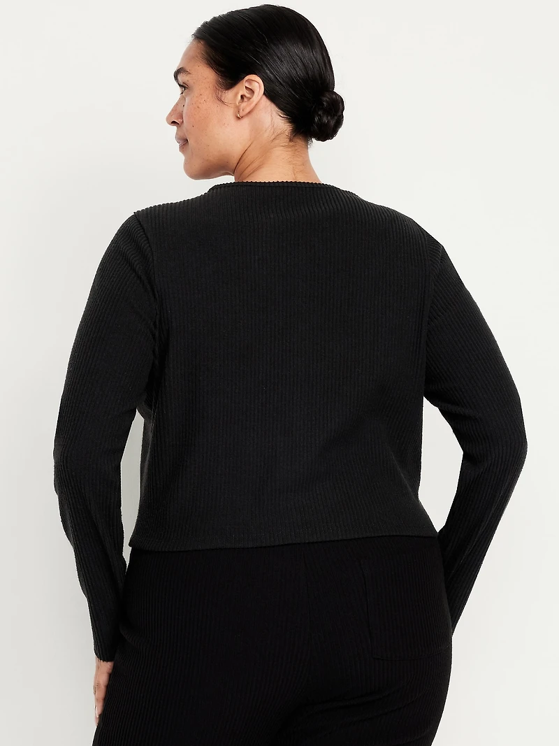 Ribbed Cardigan Sweater