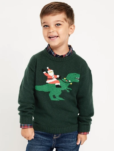 SoSoft Oversized Holiday Graphic Sweater for Toddler Boys