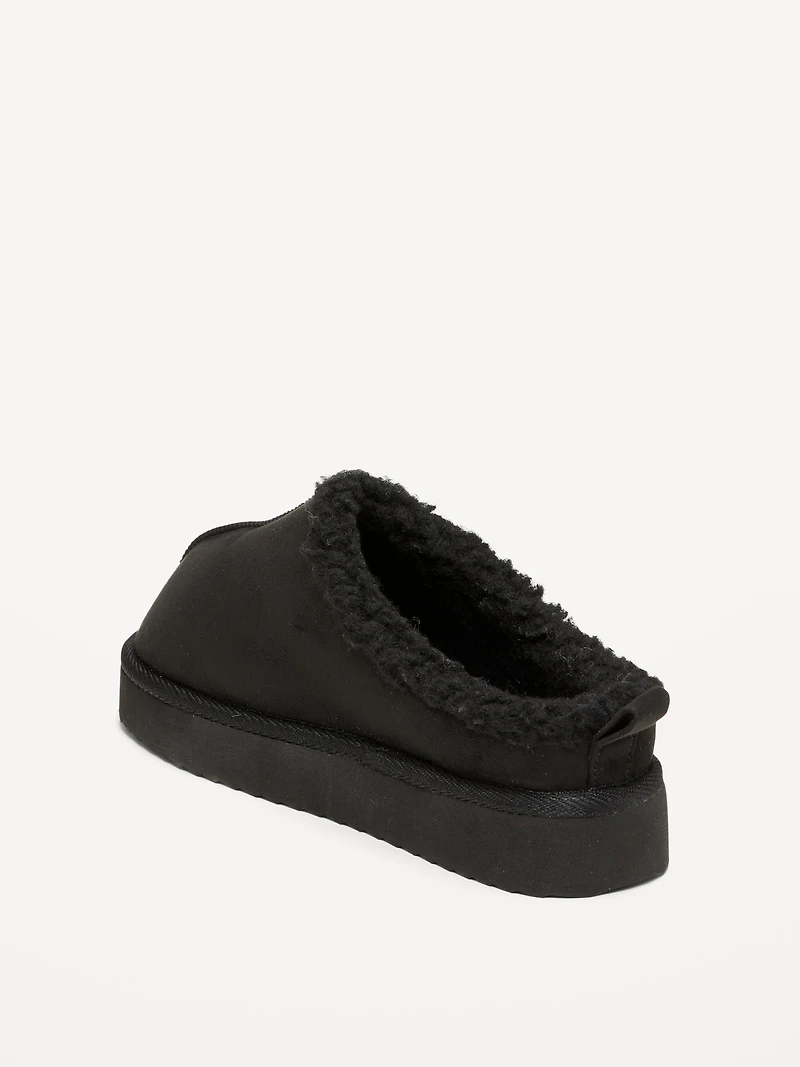 Faux-Suede Platform Mule Slippers for Girls