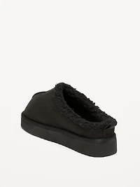 Faux-Suede Platform Mule Slippers for Girls