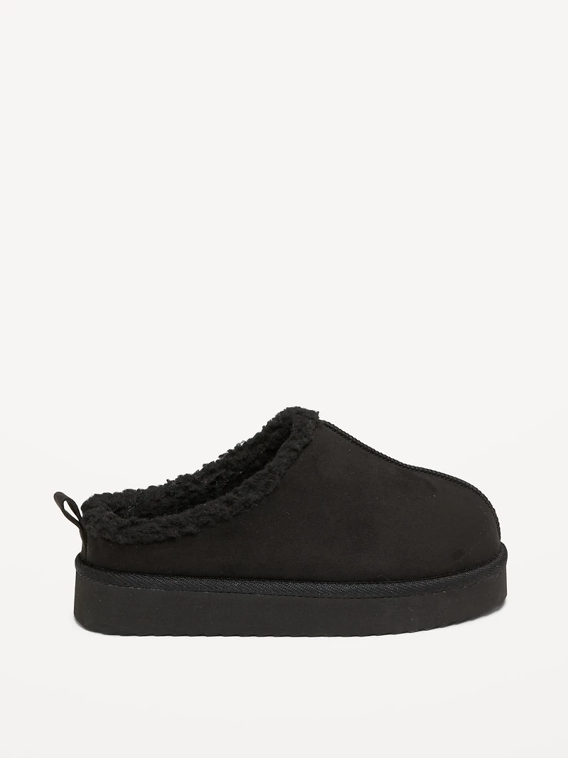 Faux-Suede Platform Mule Slippers for Girls