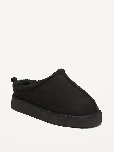 Faux-Suede Sherpa Lined Platform Mule Boots for Girls