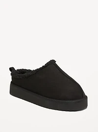 Faux-Suede Sherpa Lined Platform Mule Boots for Girls