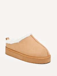 Faux-Suede Sherpa Lined Platform Mule Boots for Girls