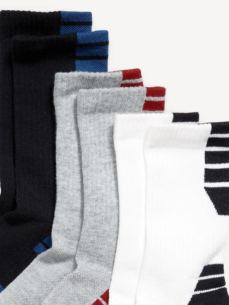 Crew Go-Dry Basketball Socks 3-Pack for Boys
