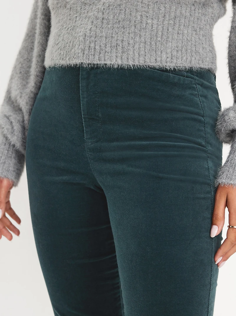 High-Waisted Velvet Pixie Skinny Ankle Pants