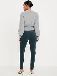 High-Waisted Velvet Pixie Skinny Ankle Pants