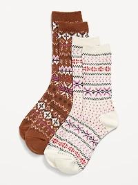 Fair Isle Crew Socks 2-Pack for Women