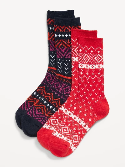 Fair Isle Crew Socks 2-Pack for Women