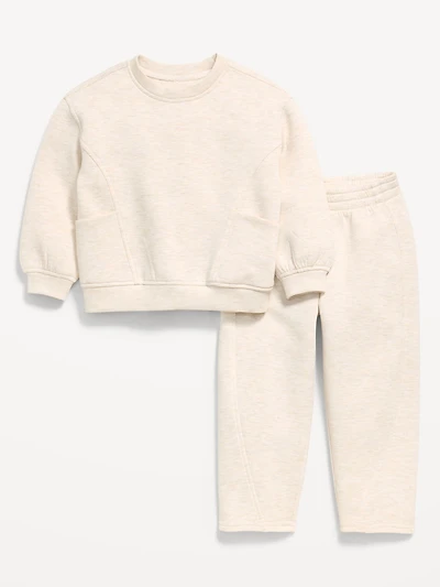 Bounce Fleece Crew-Neck and Sweatpants Set for Toddler Girls