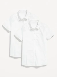 School Uniform Short-Sleeve Poplin Shirt 2-Pack for Girls