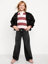 Super Baggy Wide-Leg Crossover Jeans for Girls