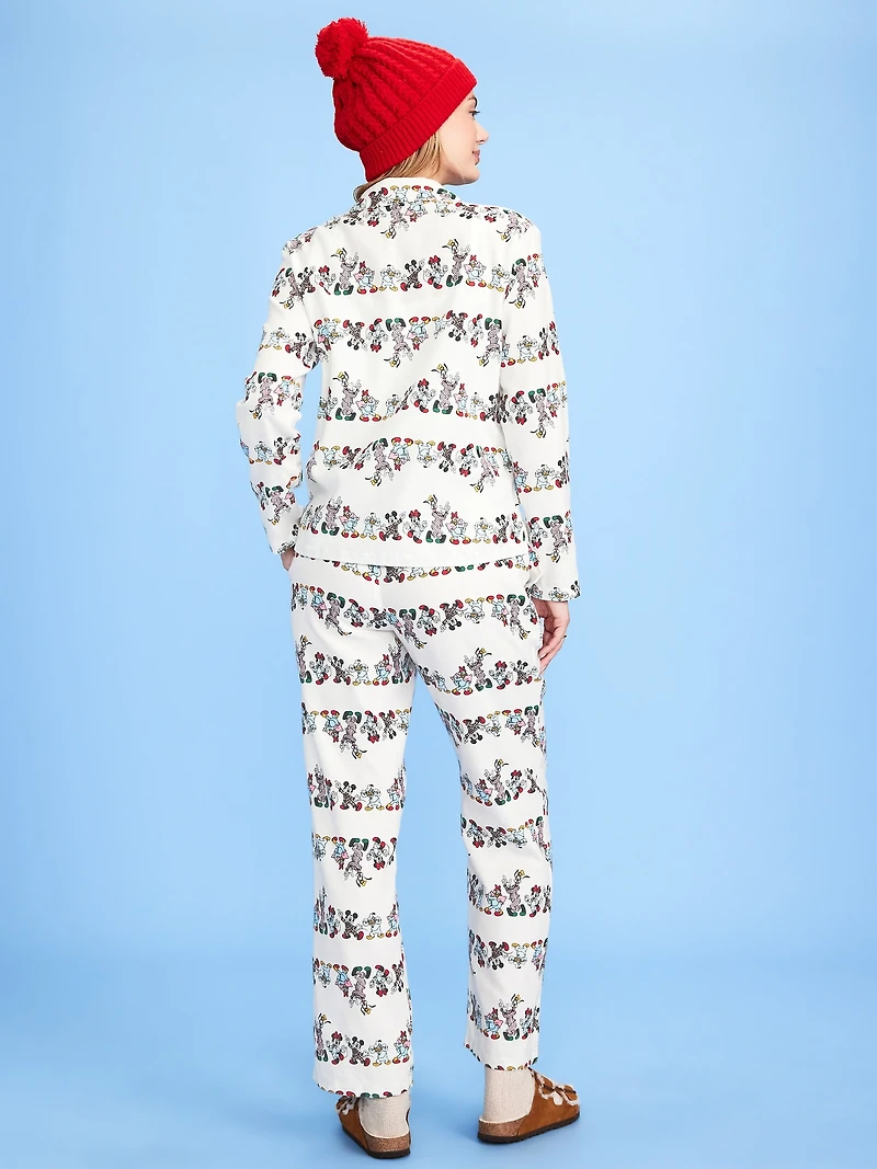 Old Navy x Disney Mickey Mouse & Friends Printed Flannel Pajama Set for Women