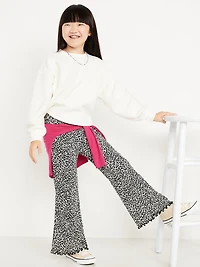 Textured Knit Flare Leggings for Girls