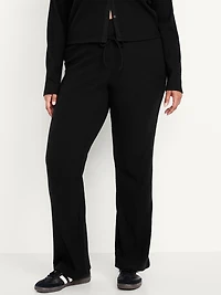 Extra High Waisted Sweater Ribbed Flare Pant