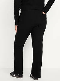 Extra High Waisted Sweater Ribbed Flare Pant