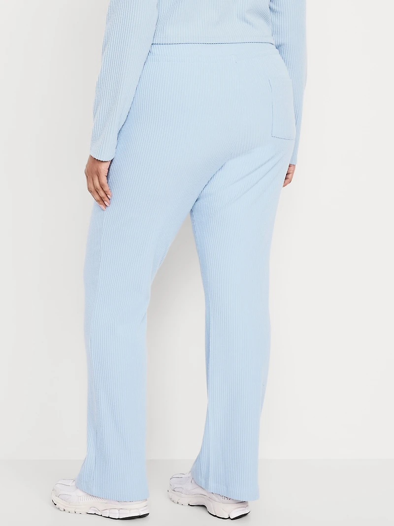 Extra High Waisted Sweater Ribbed Flare Pant