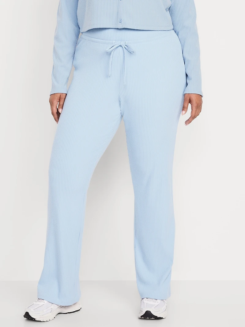 Extra High Waisted Sweater Ribbed Flare Pant