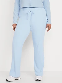 Extra High Waisted Sweater Ribbed Flare Pant