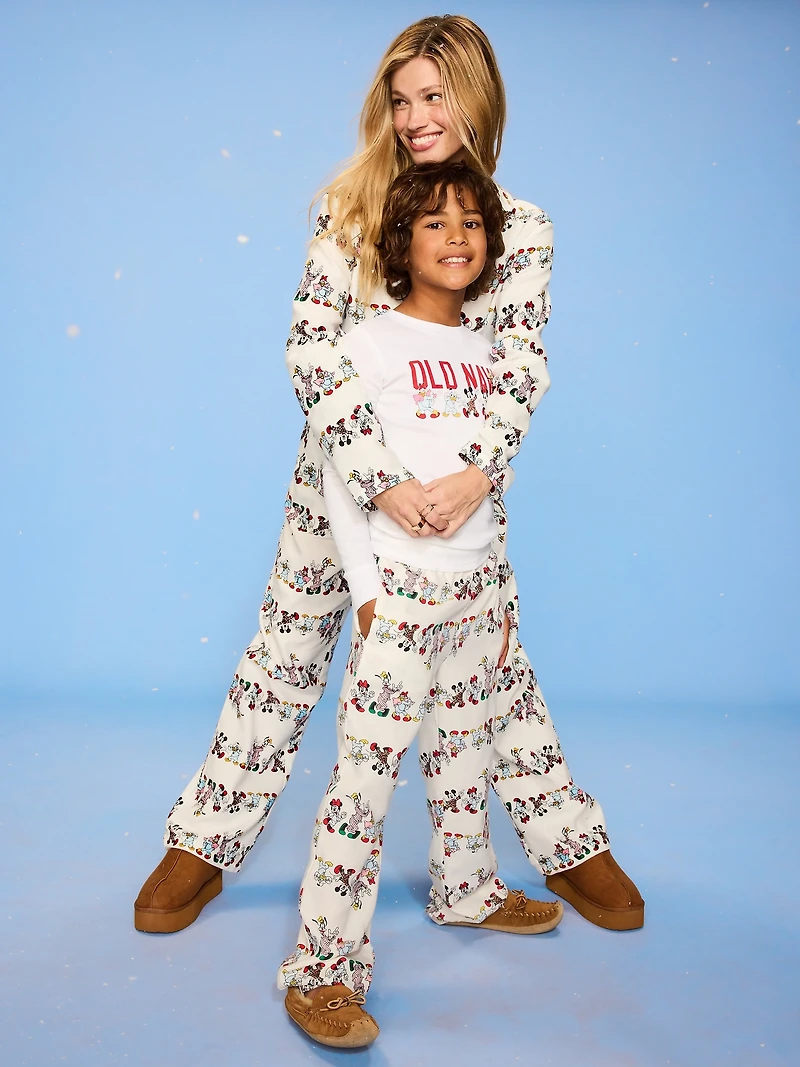Old Navy x Disney Mickey Mouse & Friends Printed Flannel Pajama Set for Women