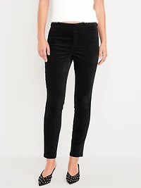 High-Waisted Velvet Pixie Skinny Ankle Pants
