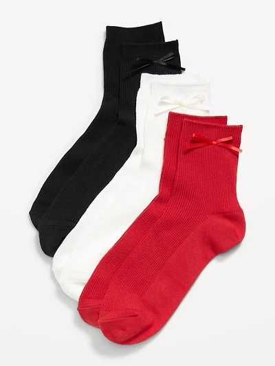 Bow Crew Sock 3-Pack for Women