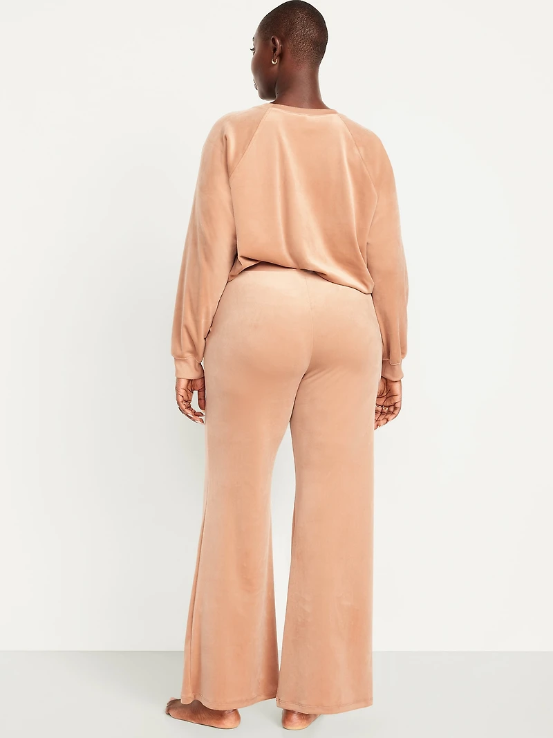 High-Waisted Velour Flare Lounge Pants