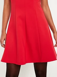 Sleeveless Ponte-Knit Mini Swing Dress